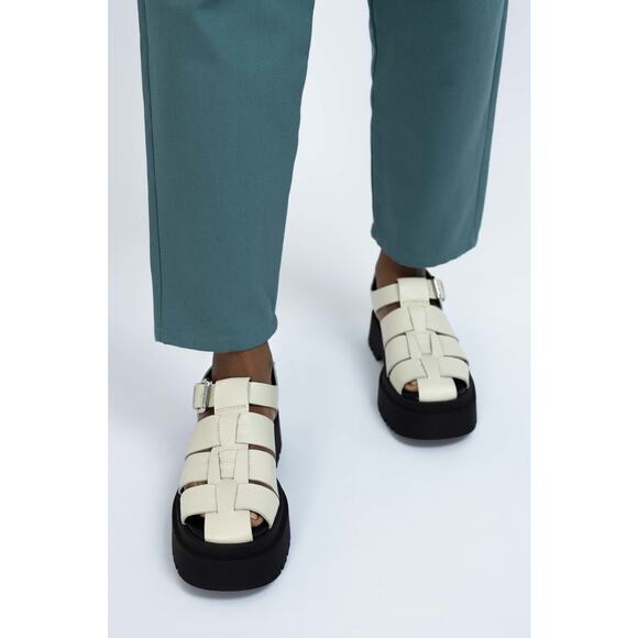 Miista Cream and Black Chunky Platform Sandals - Picture 11 of 14